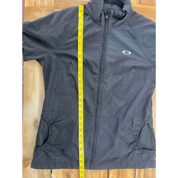 Oakley Womens SZ Medium Black Full Zip Windbreaker Jacket Coat Lightweight Golf - Picture 7 of 8
